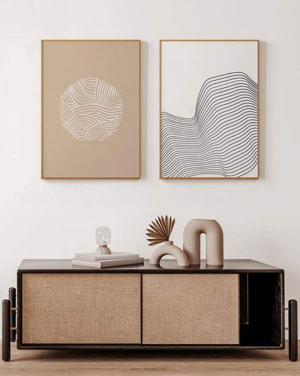 Conjunto de 2 Quadros | Dupla Frequência e Movimento & Curvas Orgânicas