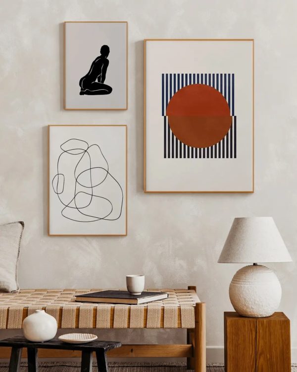 Conjunto de 3 Quadros | Trio Abstrato Contemporâneo III