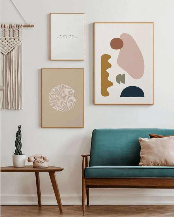 Conjunto de 3 Quadros | Trio Boho Minimalista