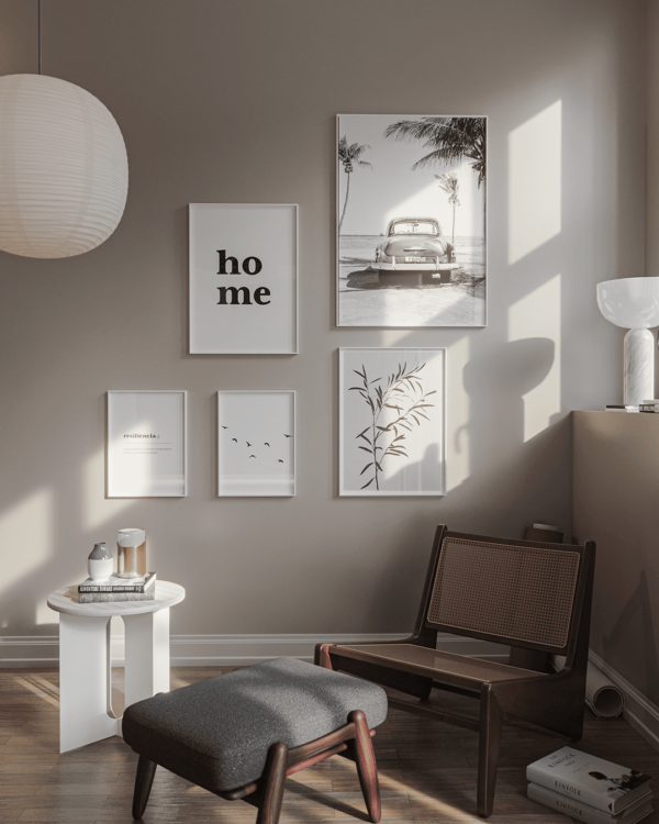 Conjunto de 5 Quadros | Gallery Wall Minimalista