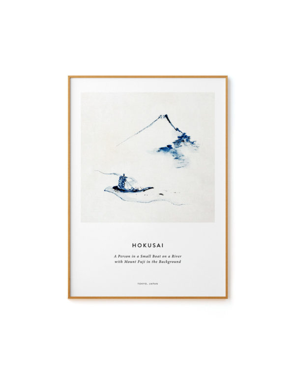 A Person in a Small Boat by Hokusai