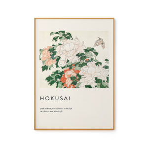 Peonies and Butterfly by Hokusai
