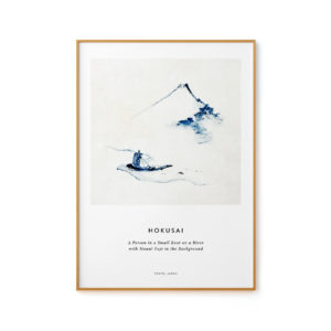 A Person in a Small Boat by Hokusai