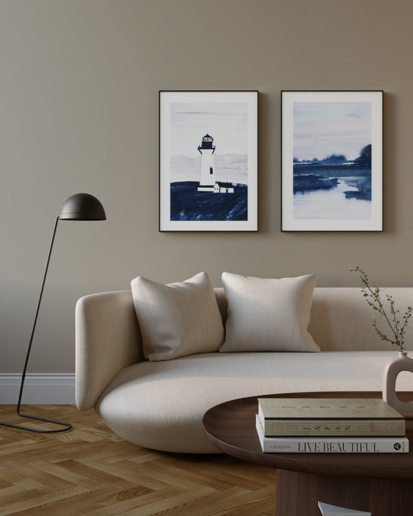 Conjunto de 2 Quadros | Dupla Blue Landscapes