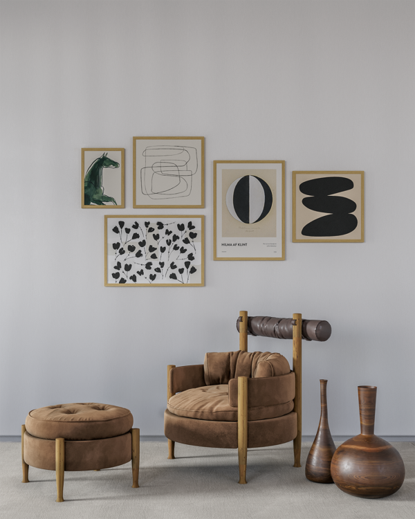 Conjunto de 5 Quadros | Gallery Wall Black Elegance