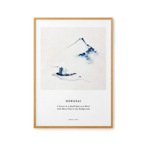 A Person in a Small Boat by Hokusai