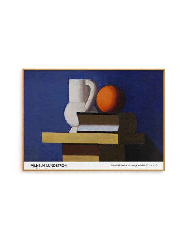 Still Life with White Jar, Orange and Book by Vilhelm Lundstrom
