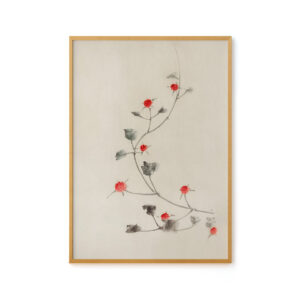 Small Red Blossoms On A Vine by Katsushika Hokusai