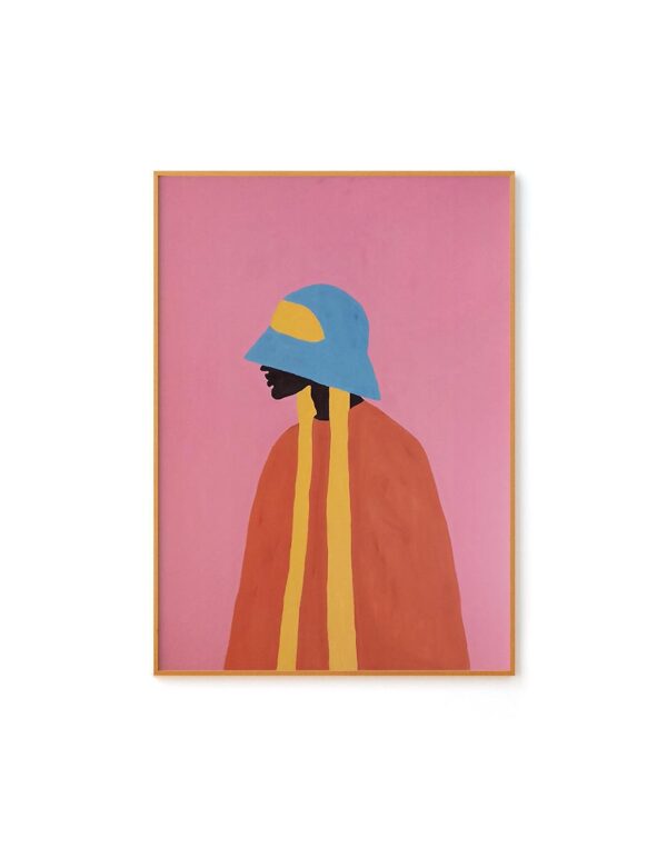 Garota Preta de Chapéu Azul