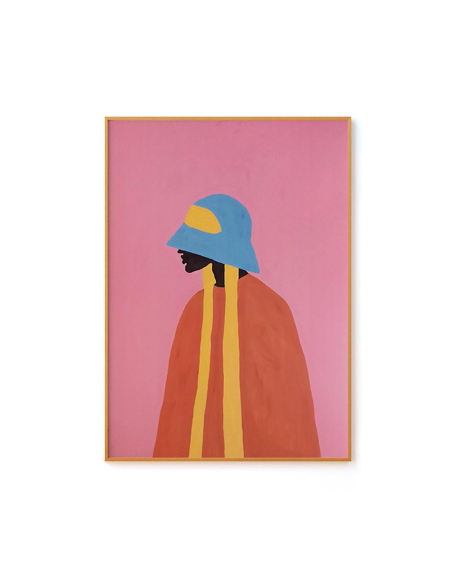 Garota Preta de Chapéu Azul