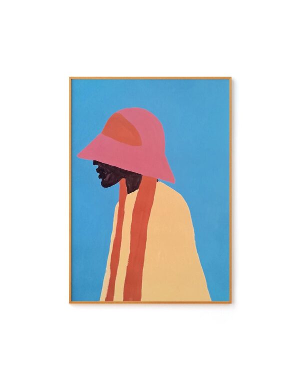 Mulher Preta de Chapéu Rosa