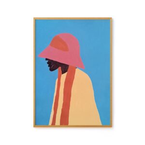 Mulher Preta de Chapéu Rosa