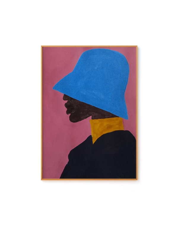 Moça Preta de Chapéu Azul