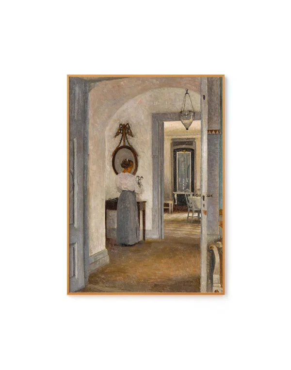 Interior With A Woman Before A Mirror, Liselund by Peter Ilsted